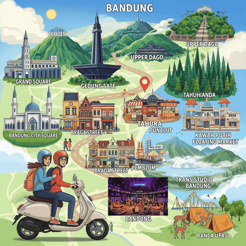 10 Destinasi Wisata di Bandung yang Paling Mudah Dijangkau dengan Motor